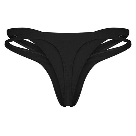 MUGLER Cut Out Bikini Bottoms Women Black Flannels