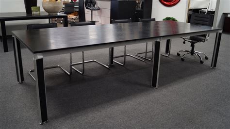 Andrew Black Oak Conference Table With Accented Chrome Black Legs