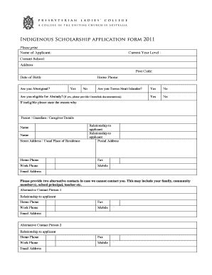 Fillable Online Indigenous Scholarship Application Form Fax Email