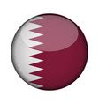 Qatar Flag In Glossy Round Button Of Icon Qatar Vector Image