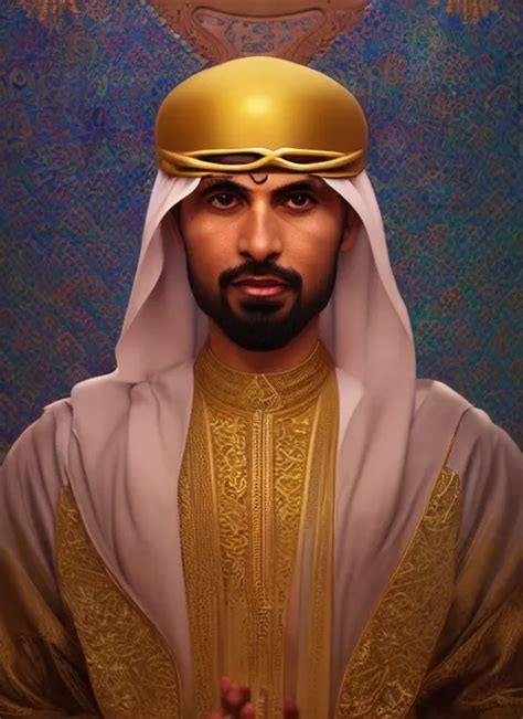 Portrait Of Sheikh Ruler Of Dubai Djinn Head And Stable Diffusion