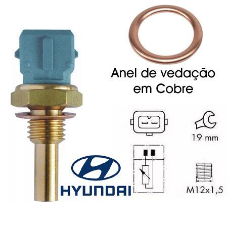 Sensor de Temperatura Água do Motor Hyundai Atos Prime Accent Elantra