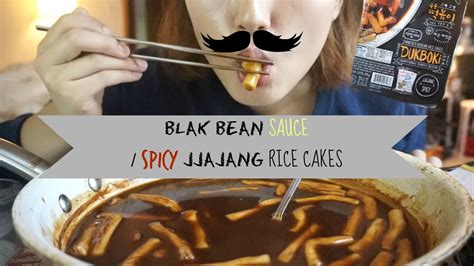 Mukbangeating Show Black Bean Spicy Jjajang Rice Cakes Youtube