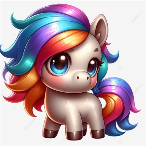 Un Unicornio Con Pelo Y Melena De Arcoiris Png Dibujos Unicornio Con