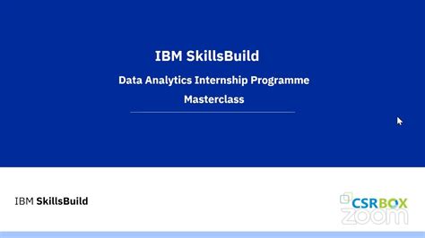 IBM SkillsBuild Data Analytics Internship Program Masterclass 3 YouTube