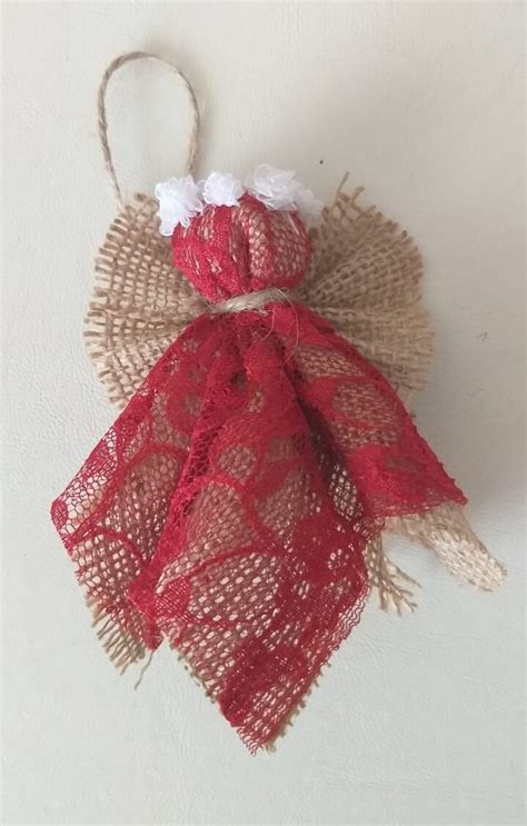 Burlap Christmas Tree Ornaments Jut Angel Trim Ornaments - Etsy