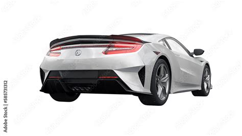 San Diego, USA. March 26, 2023. White Acura NSX Type-S 2022. Hybrid innovative sports car coupe ...