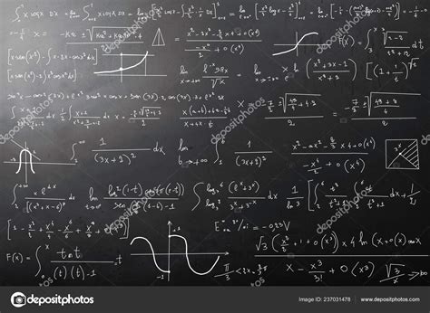 Complex Math Equation On Chalkboard