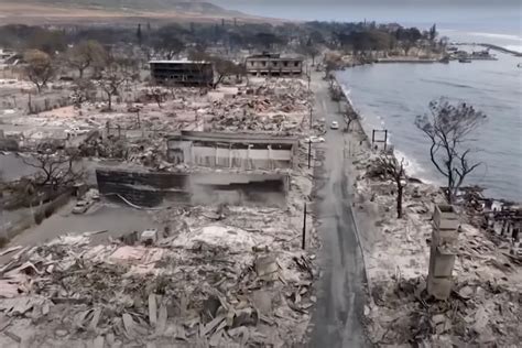 Horror Drone Footage Shows Historic Town Of Lahaina Burned To Ground