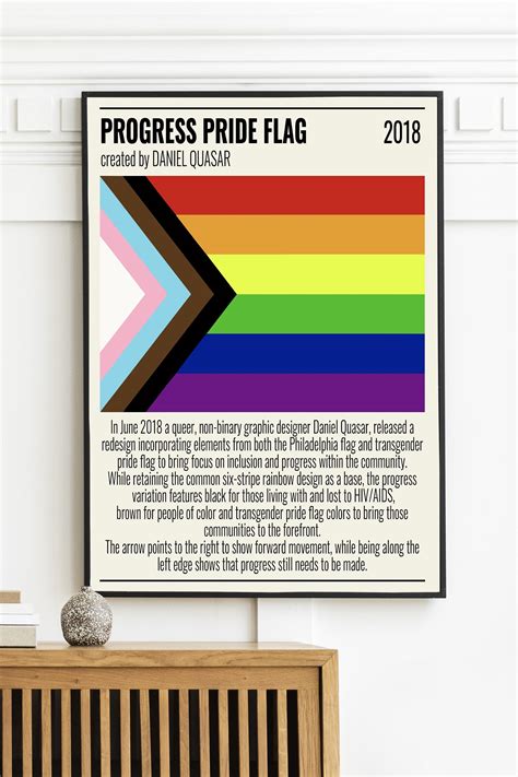 Minimal Progress Pride Flag Poster Printable Lgbtq Flag Print Lgbt Wall Art Lgbt Flag Gay Pride