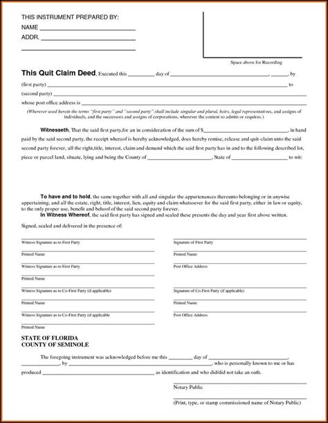 Printable Lady Bird Deed Florida Form Printable Forms Free Online