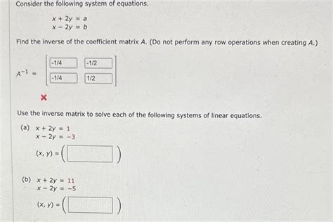 Solved Consider The Following System Of Equations Chegg