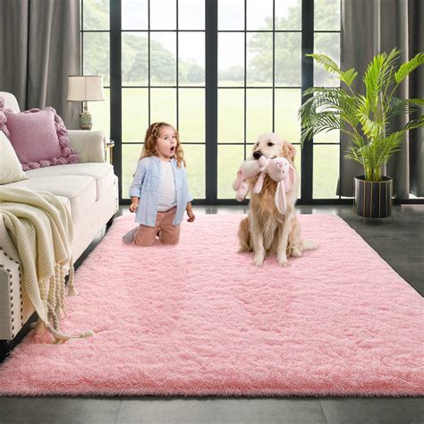 Kimicole Baby Pink Area Rug for Bedroom Living Room Carpet Home Decor ...