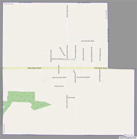 Map of Beecher City village