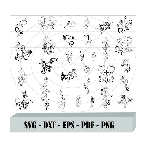 Decorative Vine Ornaments Svg Vine Svg Swirls Svg Clipart Etsy