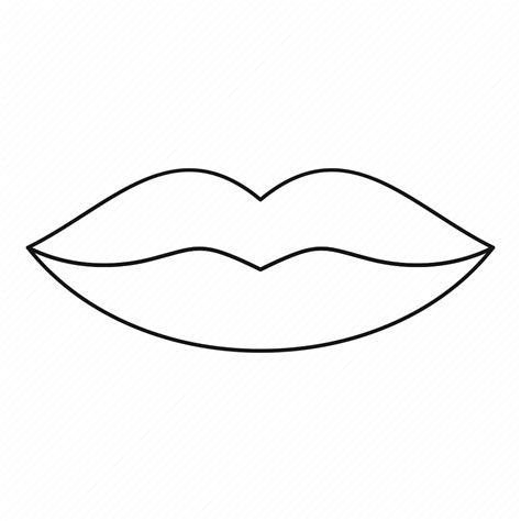 Beauty Female Girl Human Line Lip Outline Icon Download On