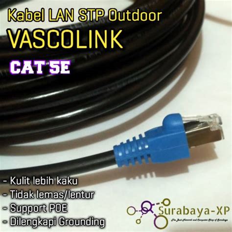 Jual Kabel LAN UTP STP CAT5E 1 M 1 Meter 1M 1Meter Vascolink Outdoor