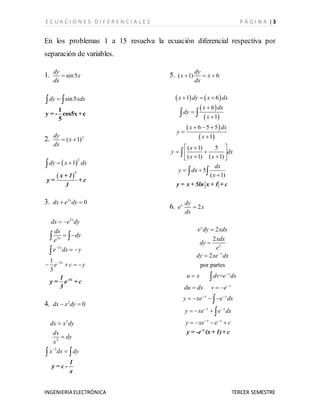 Ejercicios Resueltos De Ecuaciones Diferenciales De Primer Orden Pdf