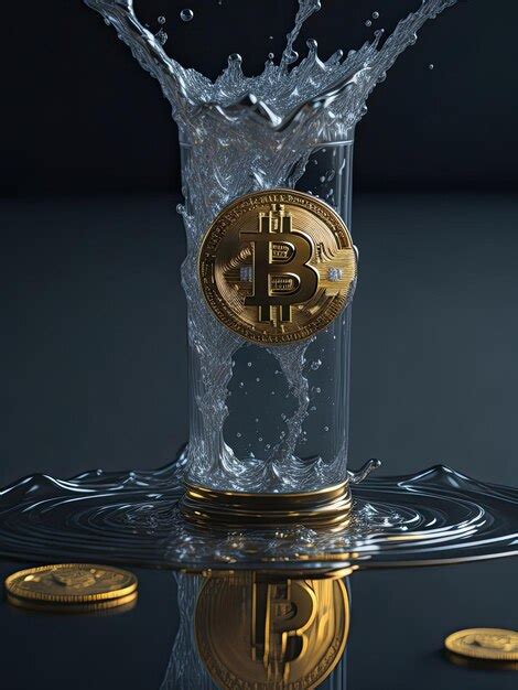 Premium Ai Image Crypto Coin Bitcoin In Drops