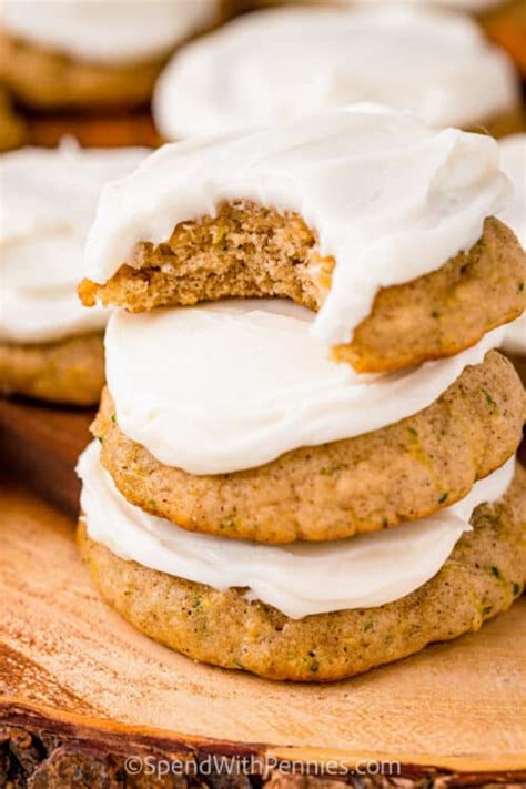 Moist Zucchini Cookies With Cream Cheese Frosting Spend With Pennies