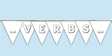 Verbs Colouring Display Bunting Hecho Por Educadores