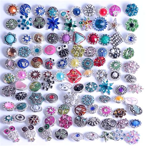 Wholesale Pcs Lot Mixed Metal Mm Snap Button Jewelry Diy Metal