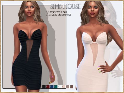 The Sims Resource Short Dress With A Neckline