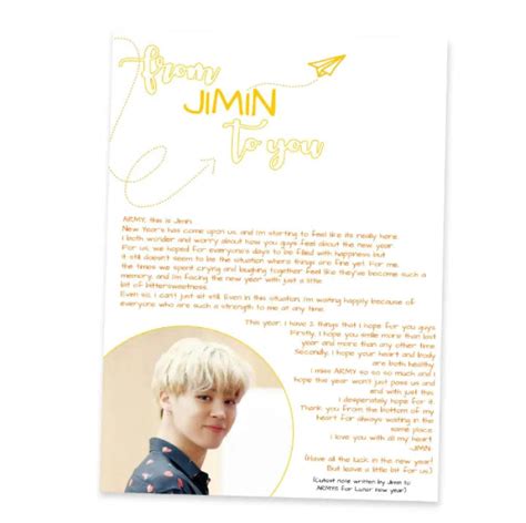 BTS Letter From Bias Jimin KPOP