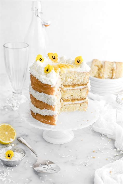 Lemon Coconut Naked Cake With Lemon Curd Bakers Table