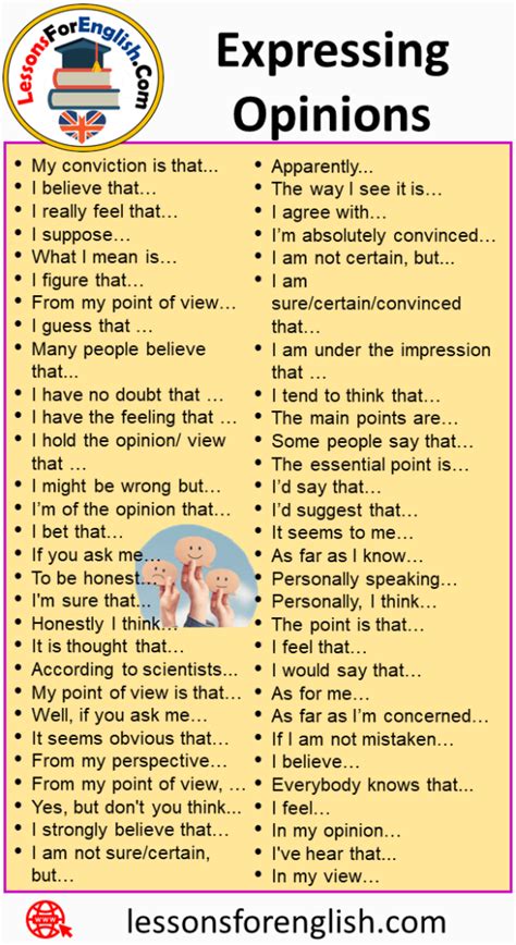 55 Expressing Opinions Phrases In English Lessons For English