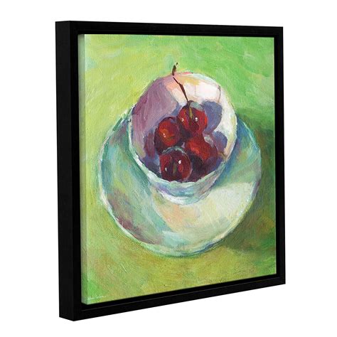 Artwall Svetlana Novikova S Cherries In A Cup Impressionist Painting Gallery Wrapped Floater