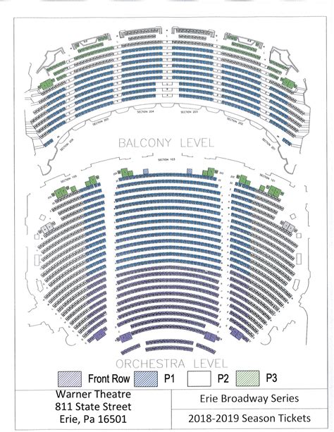 Warner Theater Erie Seating Chart - Educational Chart Resources