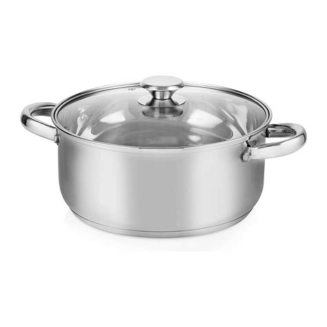 Tower Pt Presto Stainless Steel Cm Casserole With Glass Lid