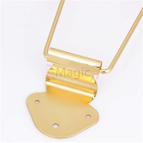 Gold 6 String Guitar Hollow Trapeze Tailpiece Bridge For Jazz Archtop