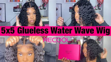 Quick And Easy Glueless Water Wave Bob Wig Ft Recool Hair Youtube