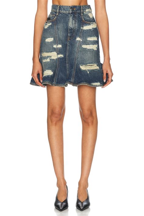 Marc Jacobs Fluted Mini Skirt In Punk Indigo Fwrd