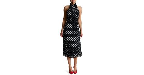 Naked Wardrobe Polka Dot A Line Halter Dress In Black Lyst
