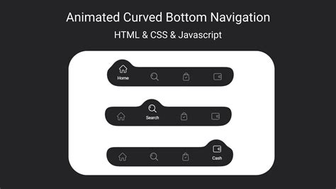 Animated Curved Bottom Navigation Bar Using Html Css Javascript