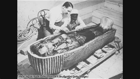 The Explorer Howard Carter Working On The Inner Coffin Of Tutankhamun