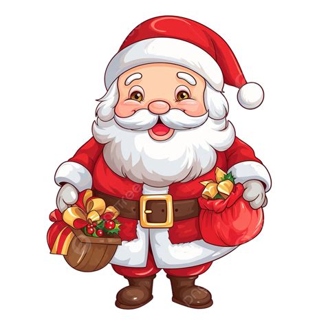 Santa Claus Holding A Sack With Toys Christmas Vector Illustration