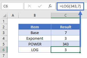 Excel Log Function Calculate Logarithm Log