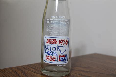 Pepsi Th Anniversary Commemorative Oz Bottle Etsy