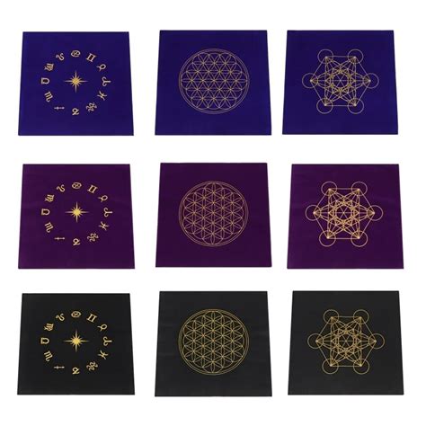 49x49cm Tarot Card Cloth Board Game Tarots Tablecloth Velvet Altar Tarots Cloth Pentacles Tarots