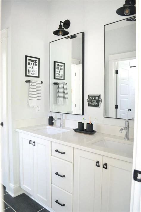 A Black And White Shared Bathroom Full Tour Of This Modern Shared Boys