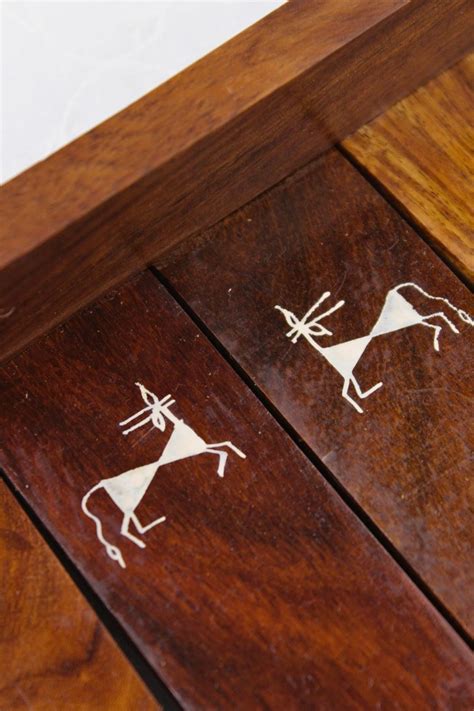 Warli Painted Sheesham Wood Tray Kamala Crafts Shop