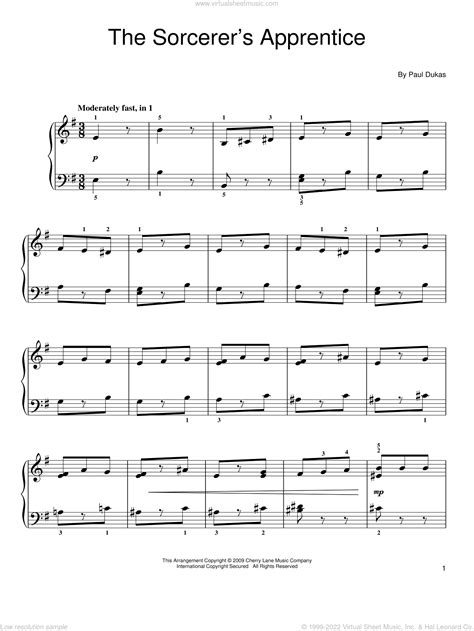 The Sorcerer S Apprentice Sheet Music Easy For Piano Solo Pdf