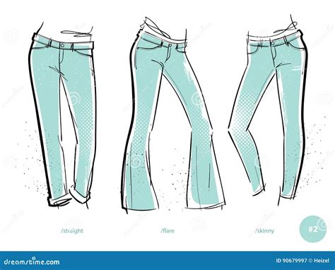 Misure Dei Jeans Del S Delle Donne Illustrazione Vettoriale