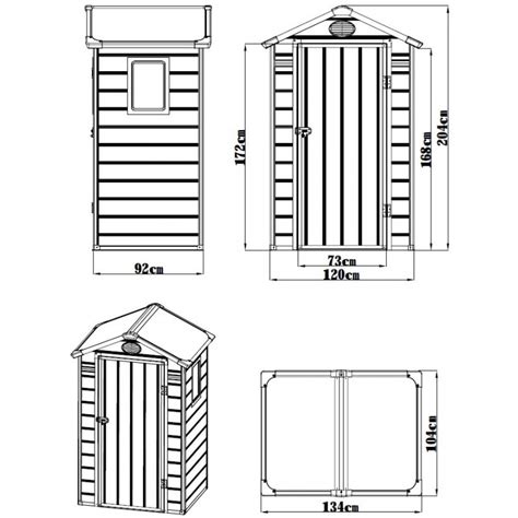 Abrigo De Jardim Em Resina Antracite M Kit De Funda O Jobu