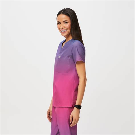 Womens Catarina Freex One Pocket Scrub Top™ Ombre Sunset · Figs