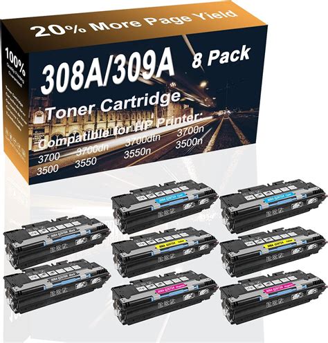 Amazon 8 Pack 2BK 2C 2Y 2M Compatible 3700dtn 3500 3550 Printer